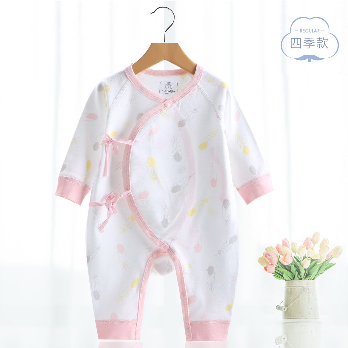 Cotton Butterfly-Style Baby Jumpsuit
