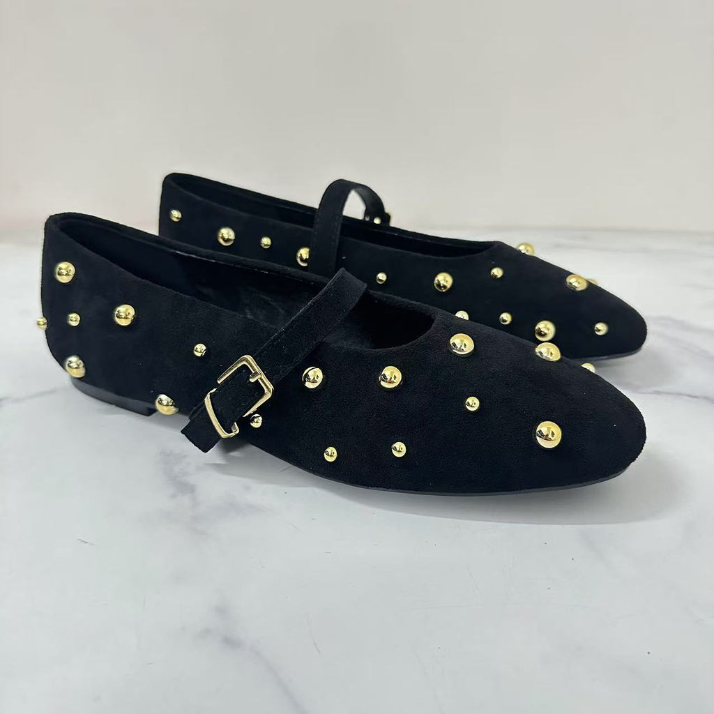 Studded Mary Jane Flats – color detail