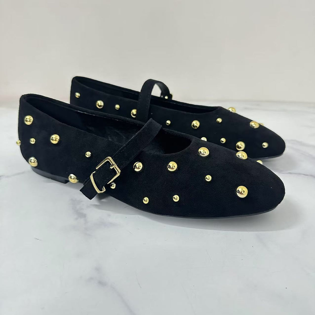Studded Mary Jane Flats – color detail