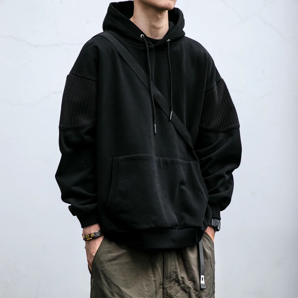 Thickened Patchwork Hoodie