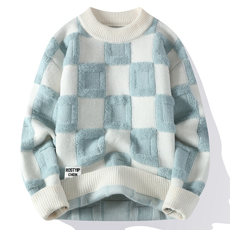Checkerboard Knit Sweater