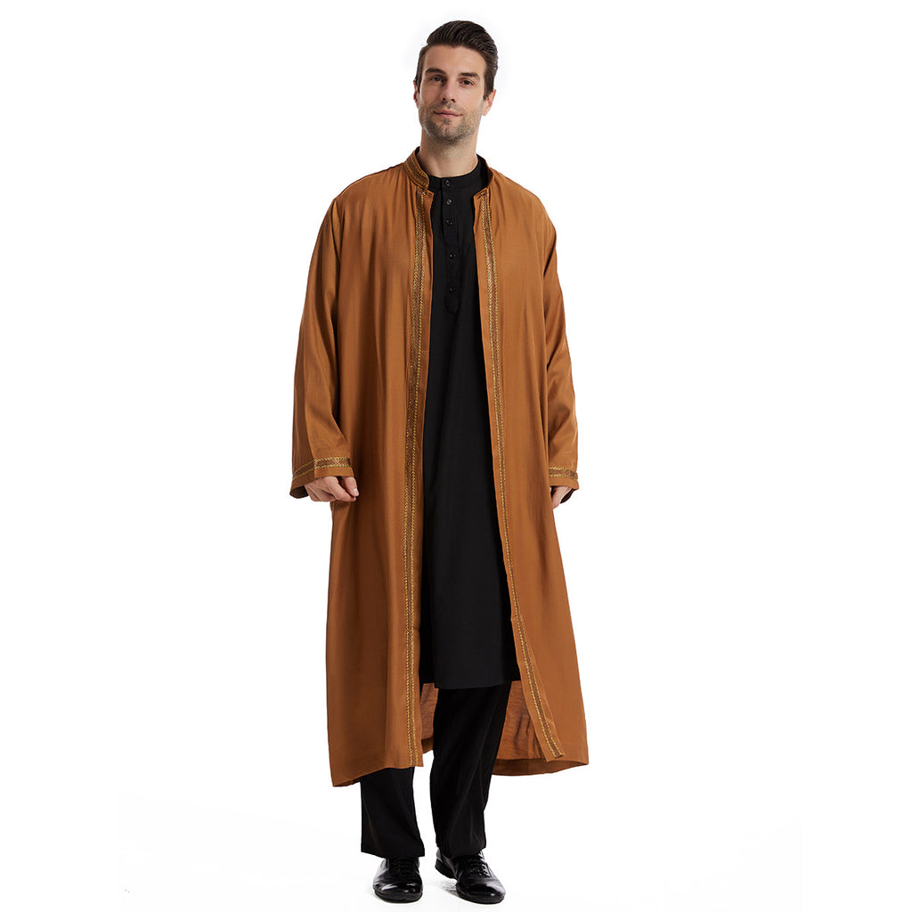 Premium Open-Front Embroidered Bisht Thobe