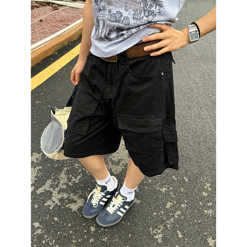 Loose-Fit Multi-Pocket Cargo Shorts