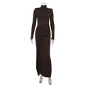 High-Neck Lace-Up Dress