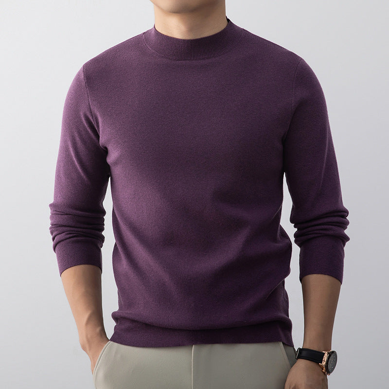 Men's Mock Neck Knitted Sweater