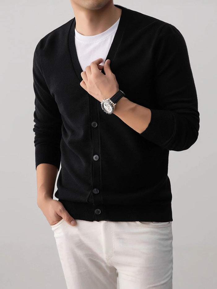 V-Neck Button-Up Cardigan