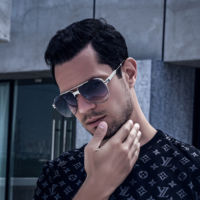 Aviation-Inspired Double-Bar Sunglasses