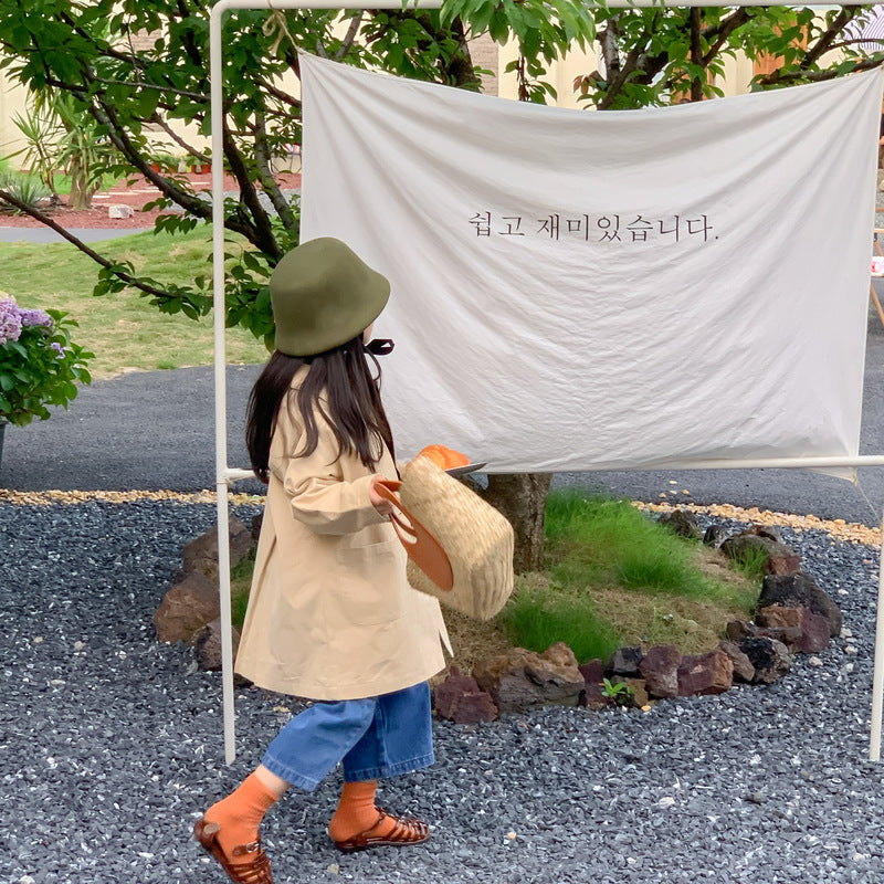Kids' Cinched-Waist Trench Coat