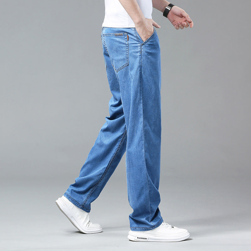 Ice Silk Wide-Leg Jeans