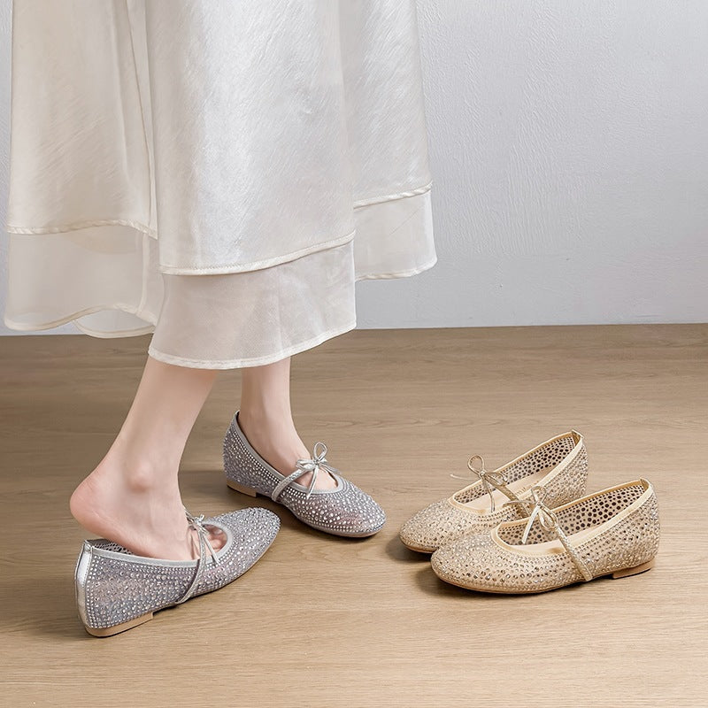 Rhinestone Mesh Mary Janes