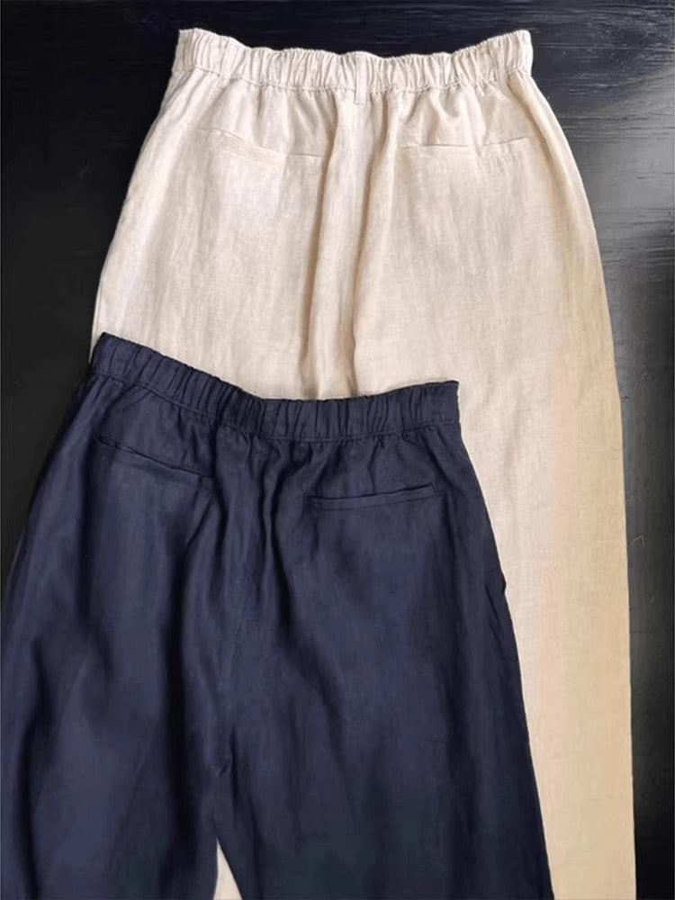 Linen Straight Leg Trousers