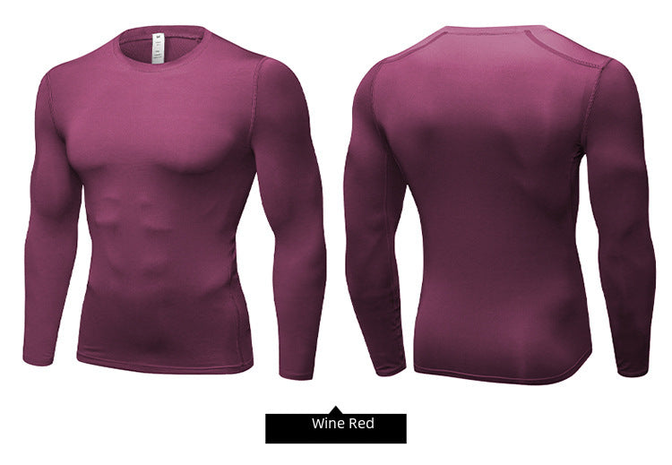 Men's long-sleeve compression shirt, for fitness and running