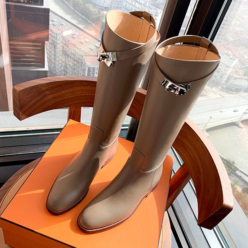 Knee-High Leather Riding Boots