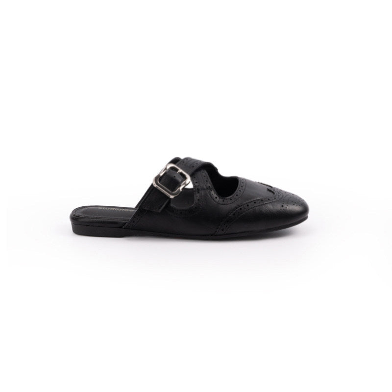 Cutout Leather Mules