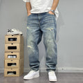 Distressed Straight-Leg Streetwear Denim