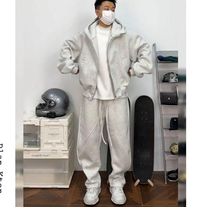 Simple American-Style Hoodie Tracksuit