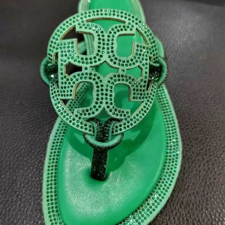 Rhinestone Thong Sandals