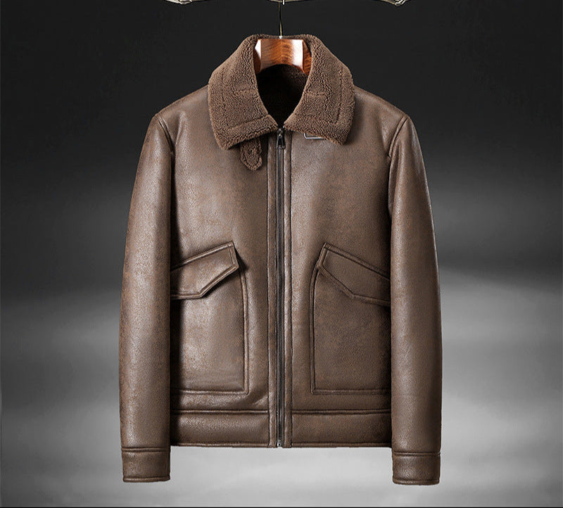 Aviator leather jacket