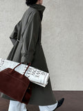Minimalist Stand Collar Wrap Coat