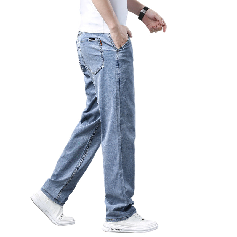 Ice Silk Wide-Leg Jeans