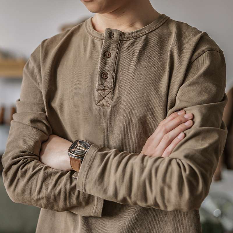 Men's Henley Long-Sleeve T-shirt