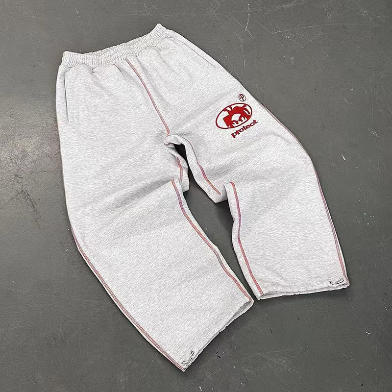 Contrast-Stitch Logo Sweatpants