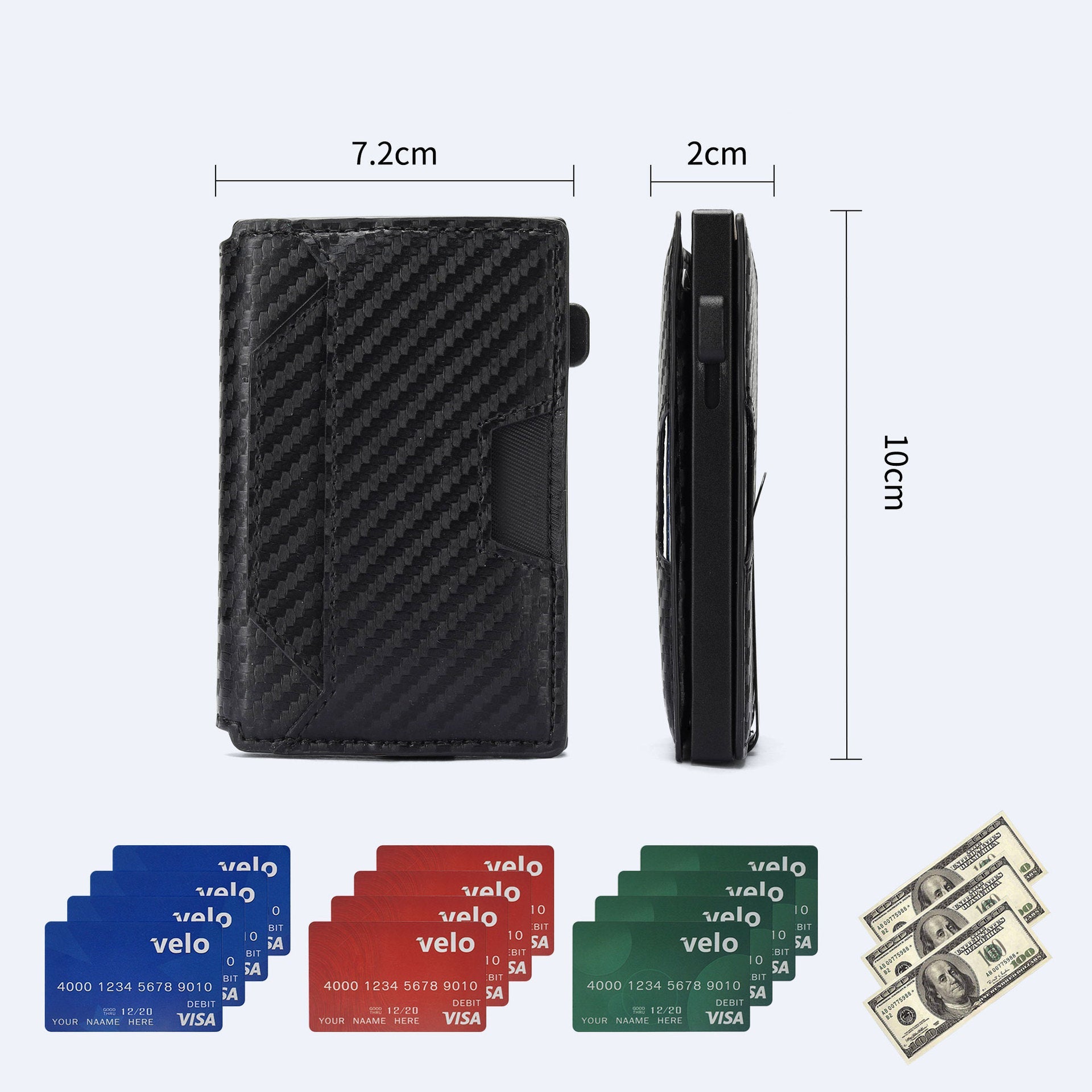 Amazon's new bi-fold multi-function credit card wallet RFID anti-theft swipe business multi-function men's wallet