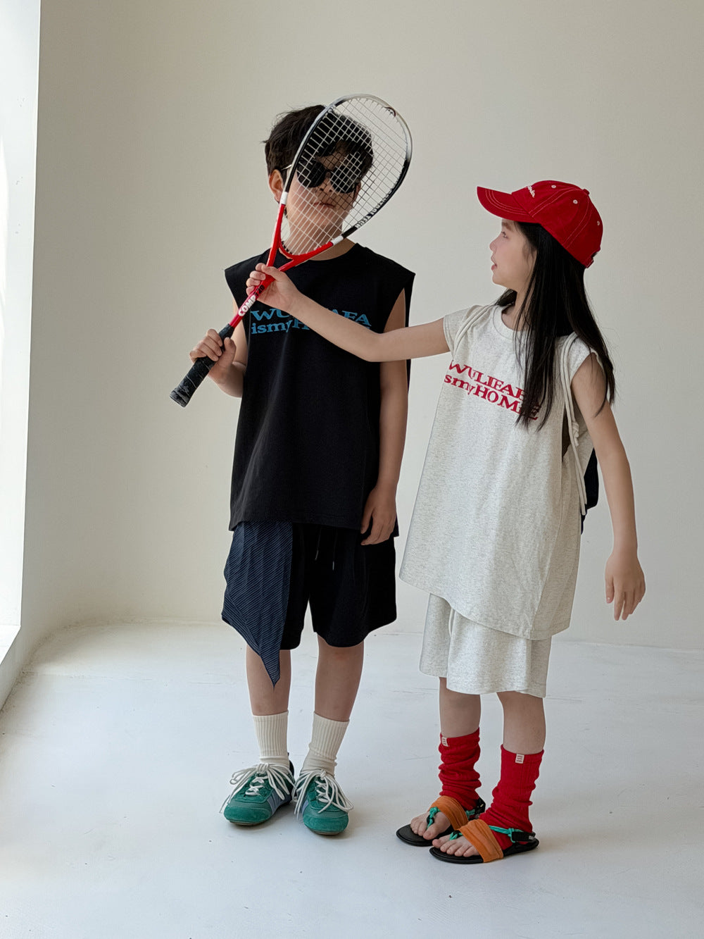 Kids' Sleeveless Letter Sports Set