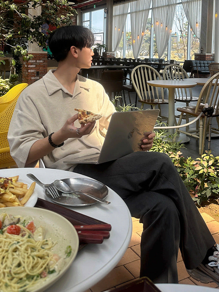 Men's Cuban Collar Knit Shirt