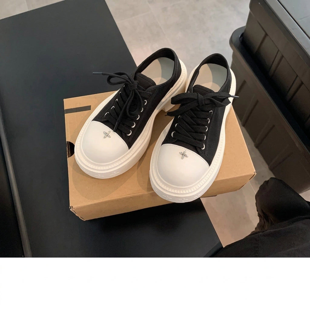 Round-Toe Platform Sneakers