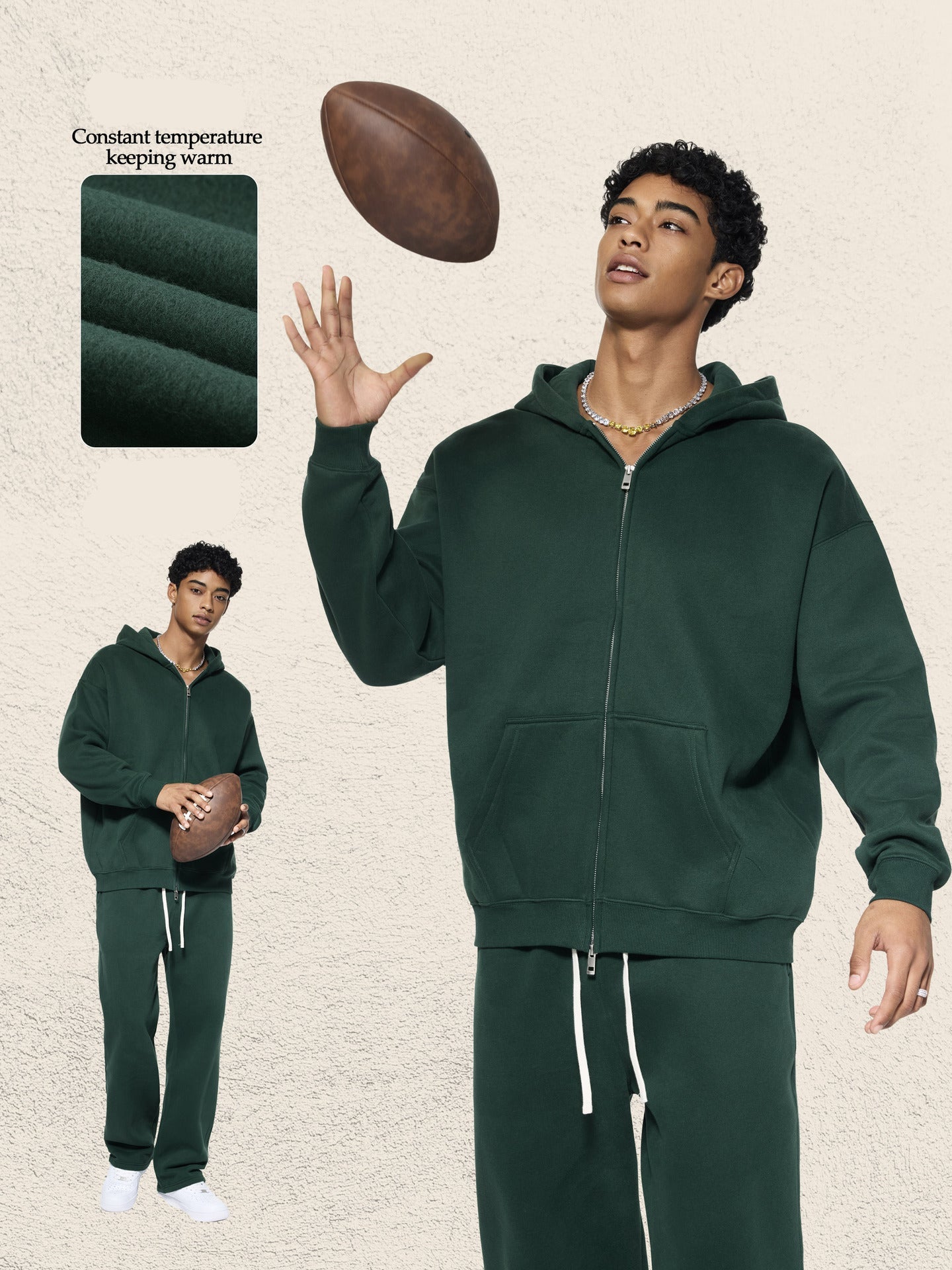 Heavyweight Thermal Dual-Zip Hoodie