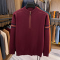 Zip-Neck Knit Pullover