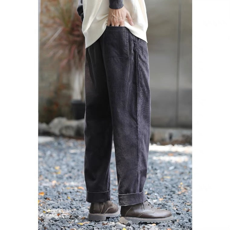 Pleated Corduroy Trousers