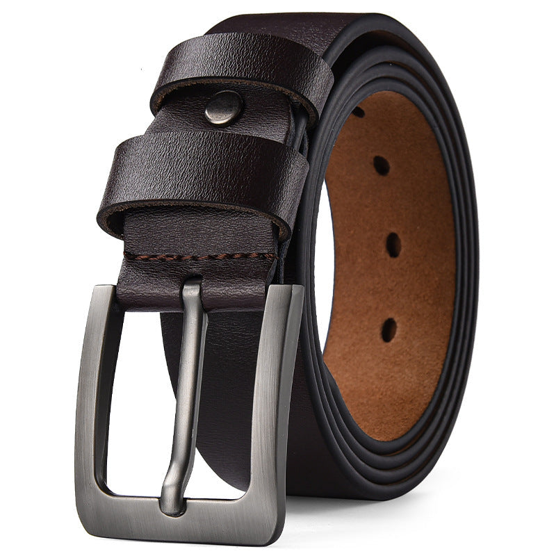 Genuine Leather Pin Buckle Belt