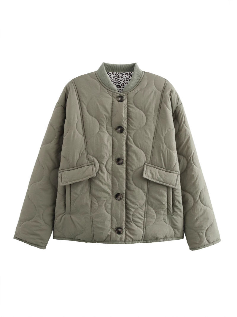 Women's Quilted Button Jacket