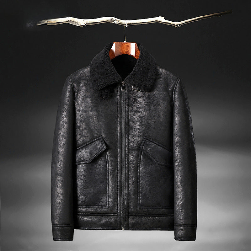 Aviator leather jacket