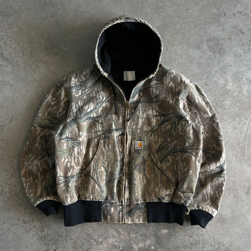 Men’s Hooded Utility Print Jacket