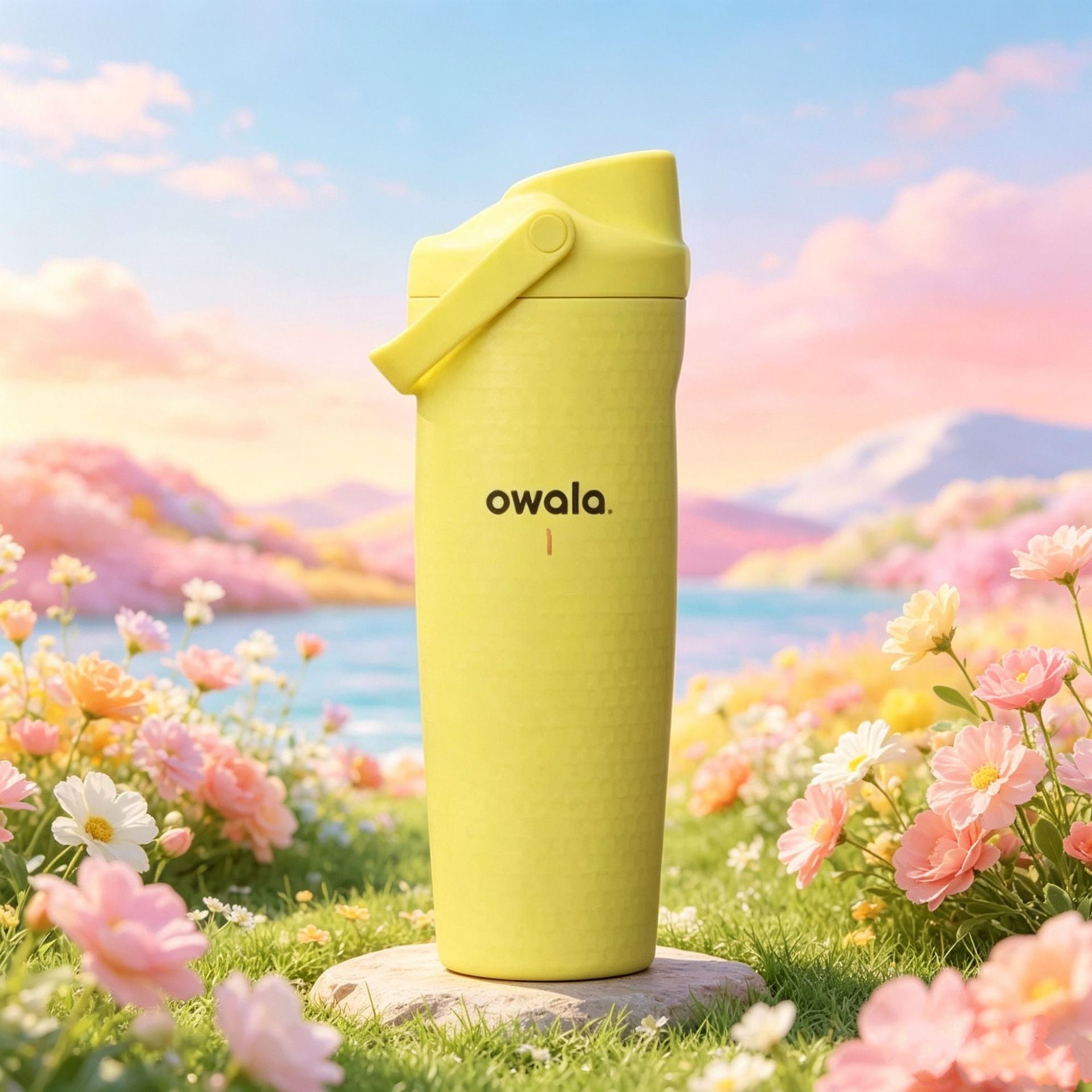 30oz Printed Insulated Water Bottle with Straw