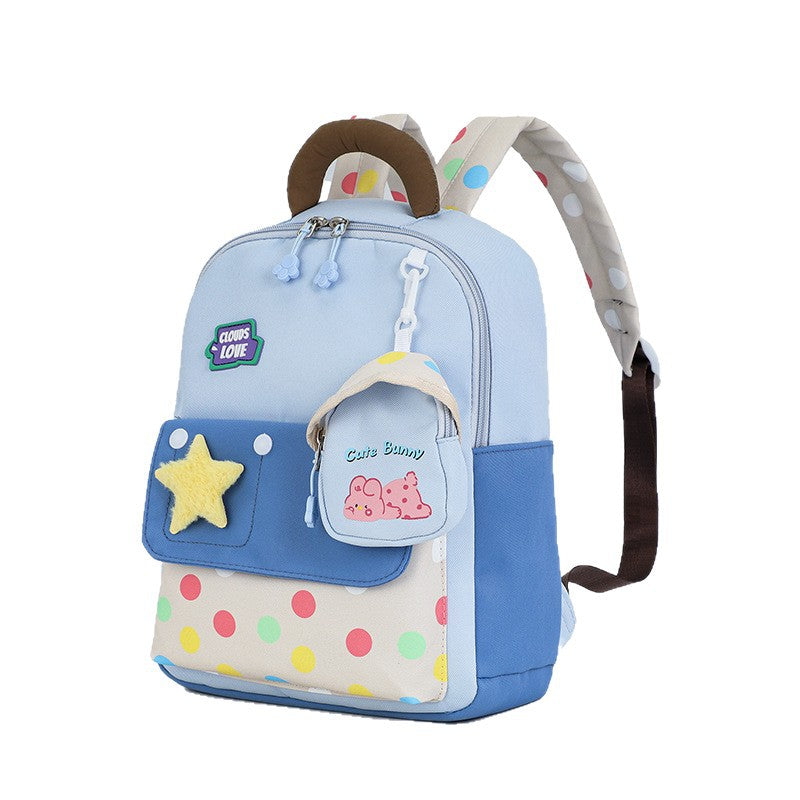 Playful Dot Pattern Backpack With Mini Pouch  ages 3-5
