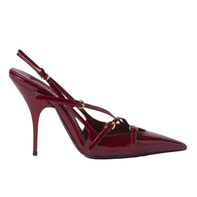 Buckle Strap Slingback Heels