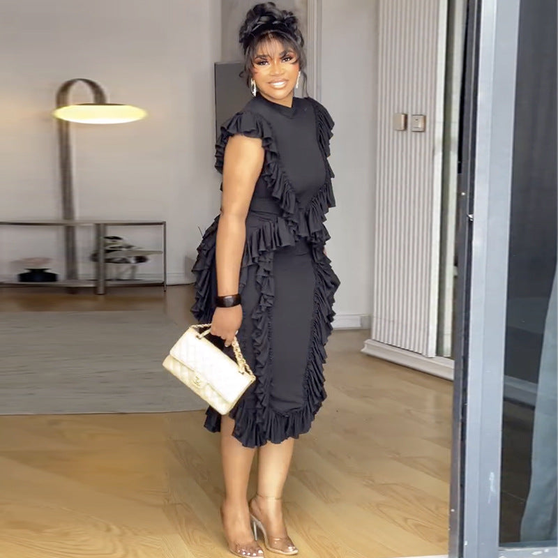 Ruffle-Waist Bodycon Dress
