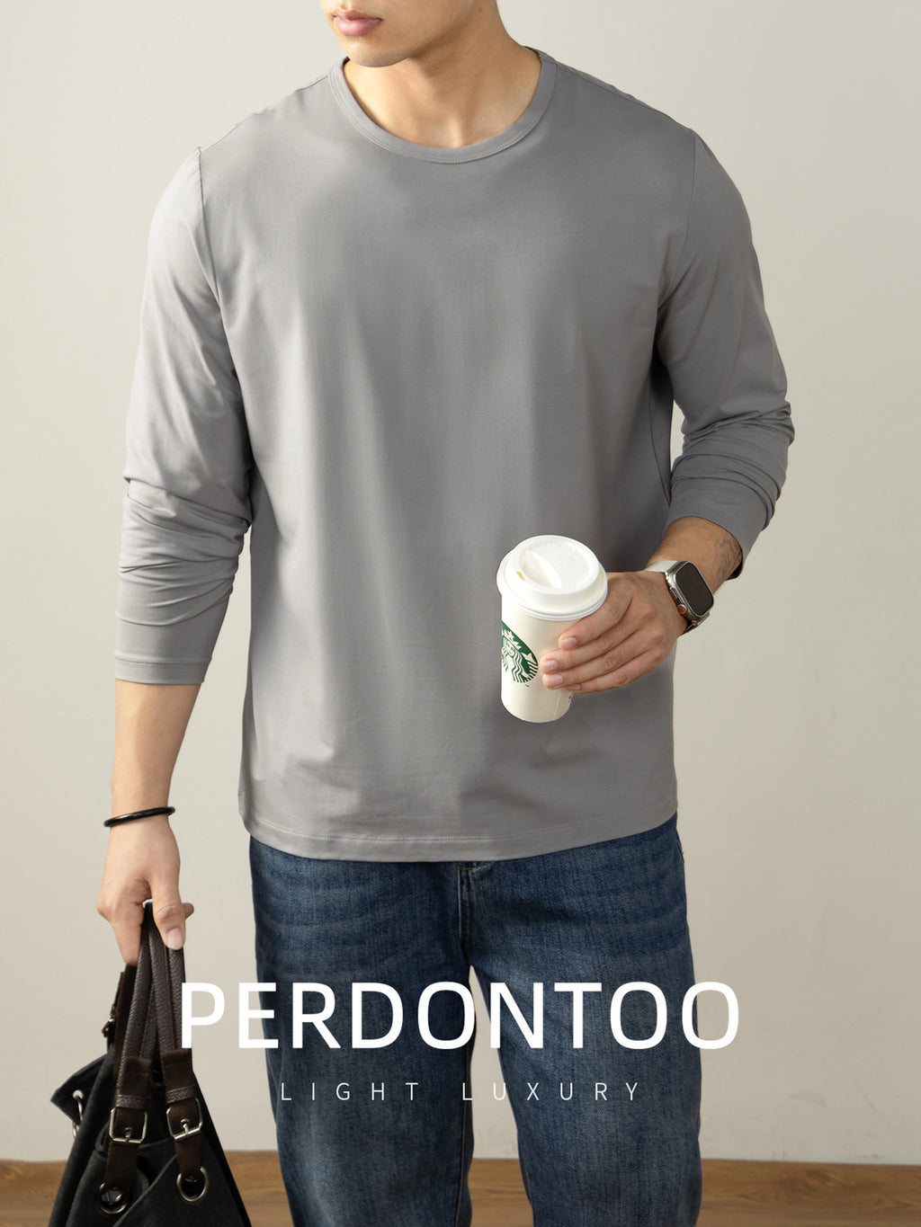 Men's Light Luxury Long-Sleeve T-Shirt