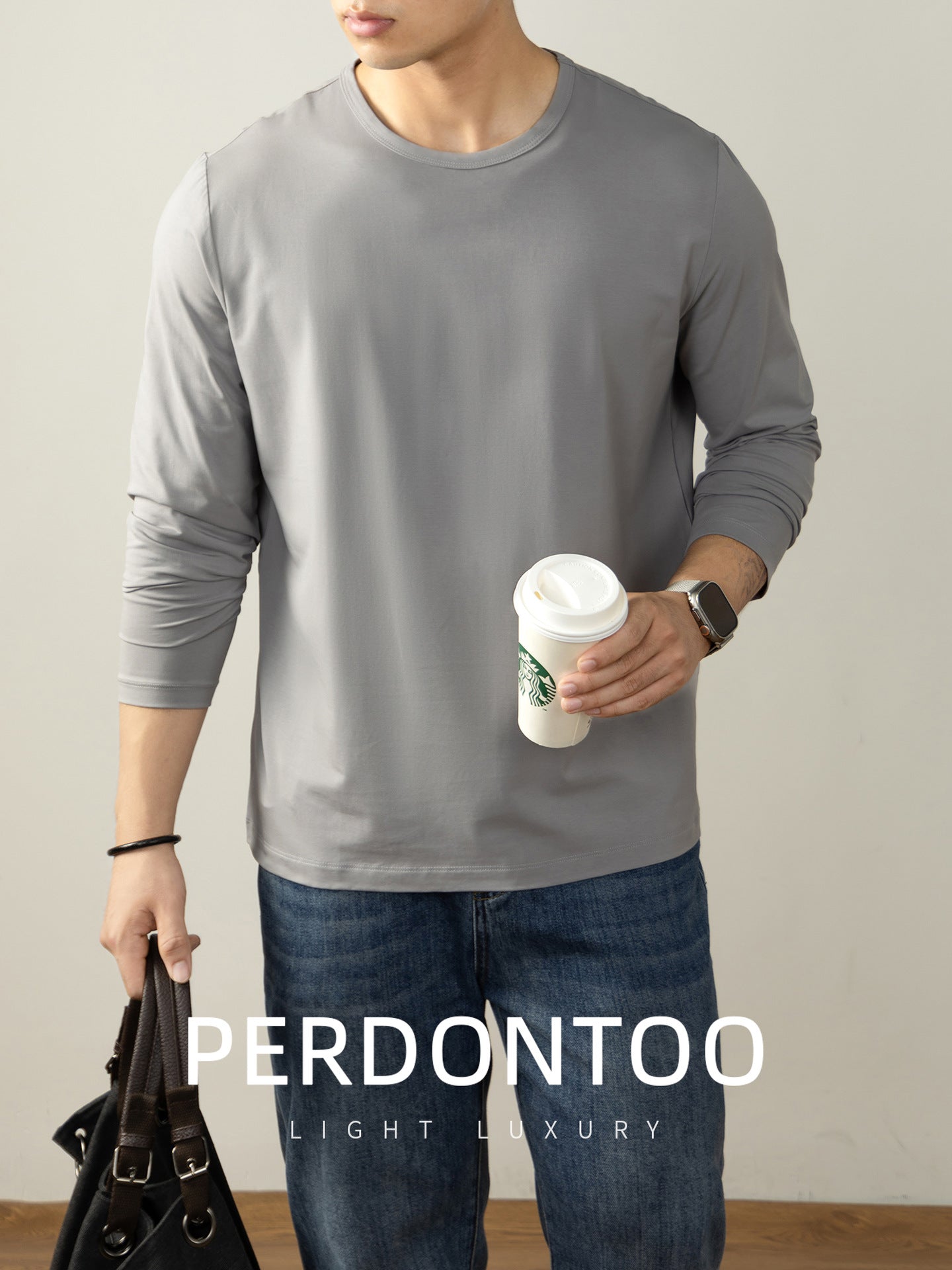 Men's Light Luxury Long-Sleeve T-Shirt