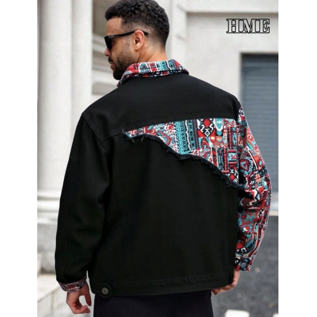 Boho Pattern Denim Jacket