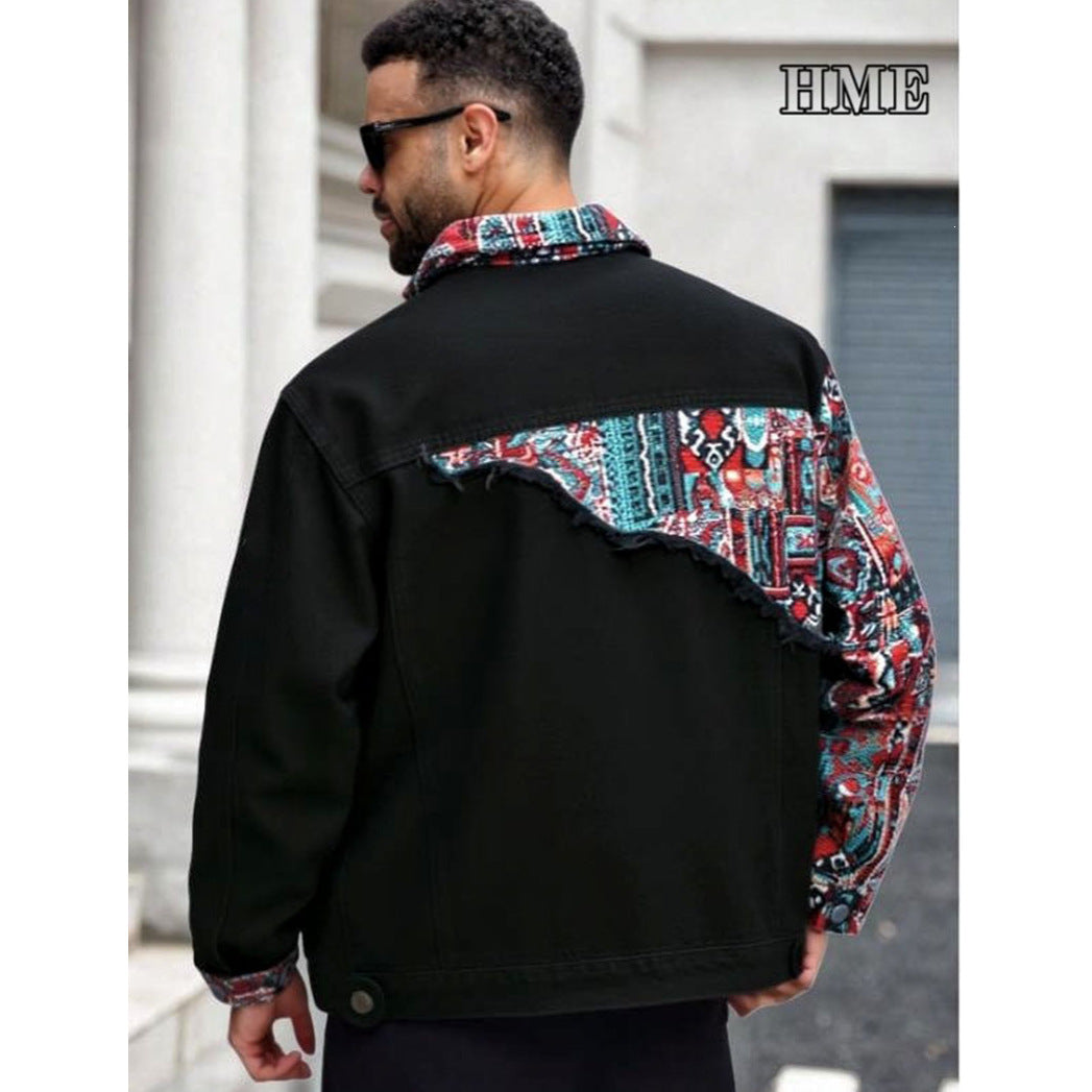 Boho Pattern Denim Jacket