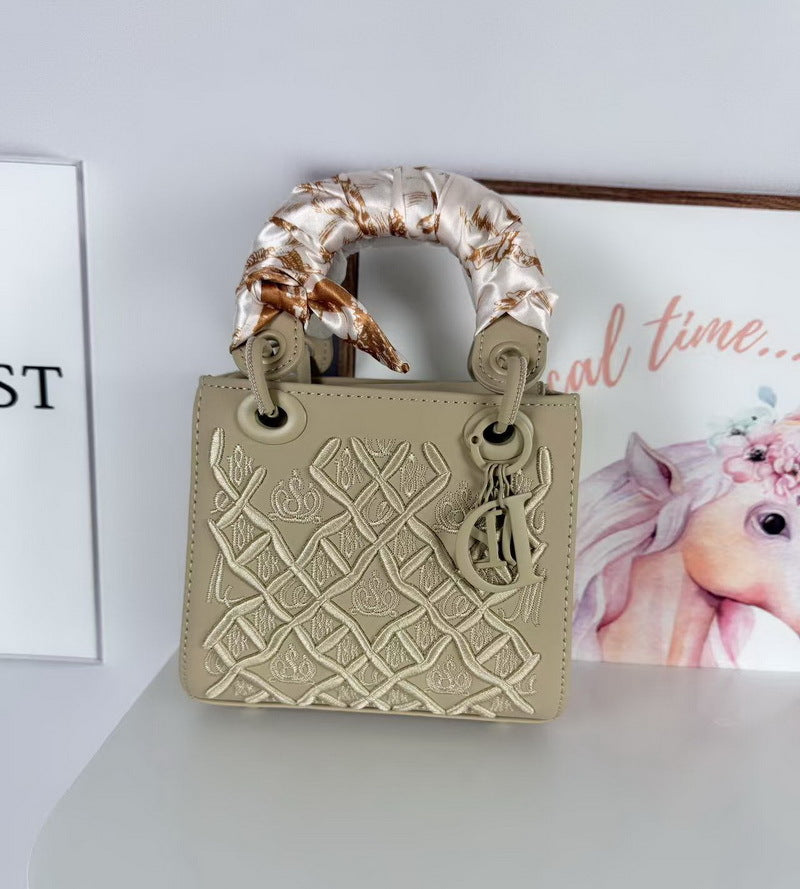 Embroidered Scarf Handbag