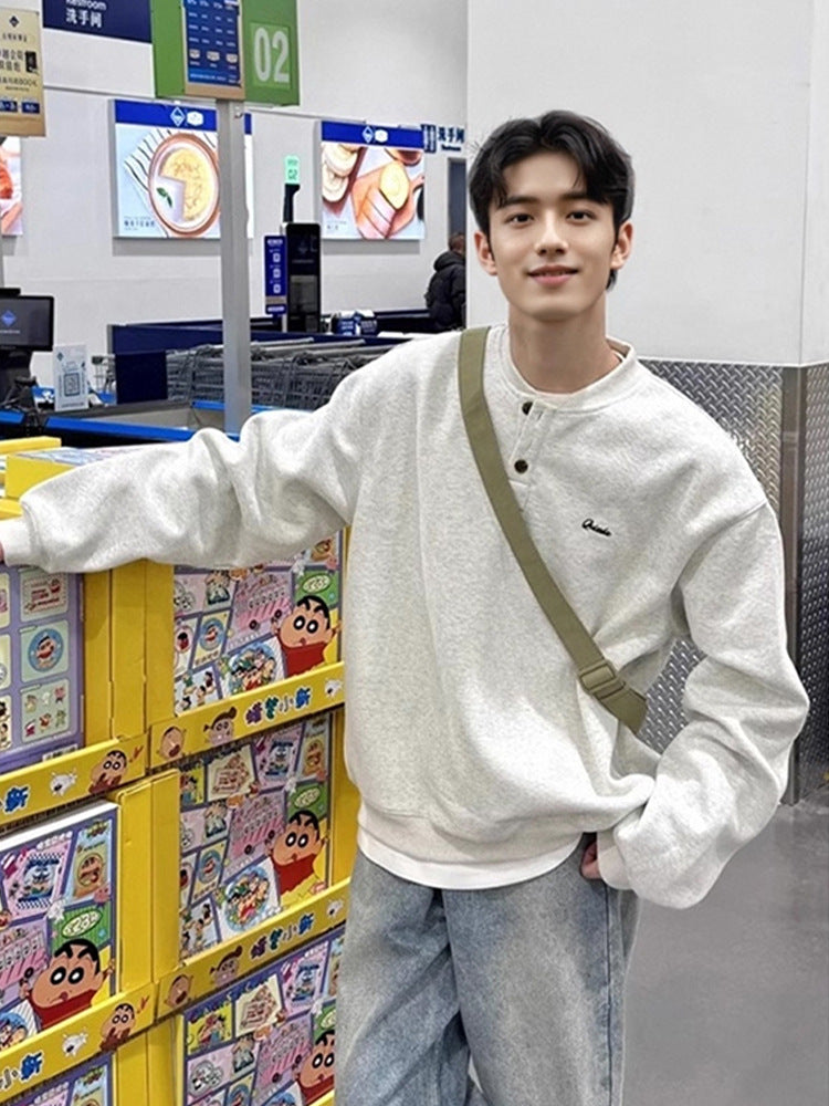 Collarless Knit Pullover