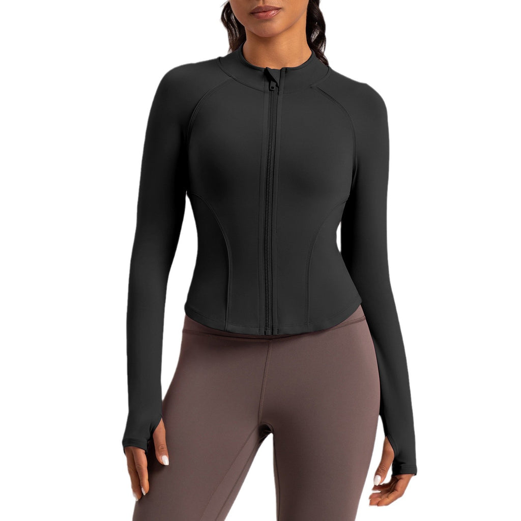 Fleece-Lined Zip Yoga Jacket