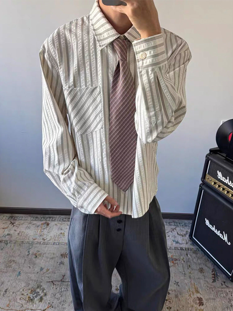 Oversized Stripe Button-Down Shirt