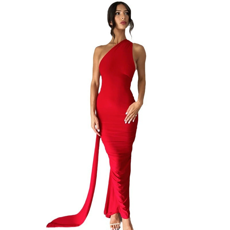 Pleated Backless Dress